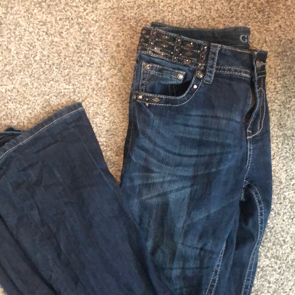 Grace in LA boot cut denim jeans.